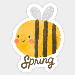 Its Spring, Funny Bee Design Sticker
